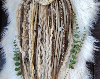 Boho Chic Dirty and Dark Blond Double Ended Synthetic Dreads - Versatile Dreadlock Extensions with loose curls