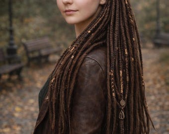 Dark Brown Dreadlock Extensions - Double Ended Synthetic Dreads and Braids
