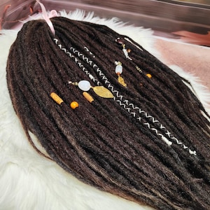 Boho Dark Brown Double Ended Synthetic Dreads Versatile Dreadlock Extensions (Dreads Only!)