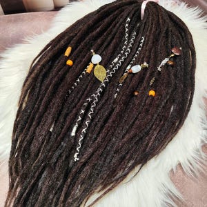 Boho Dark Brown Double Ended Synthetic Dreads Versatile Dreadlock Extensions (Dreads Only!)