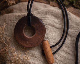 Dark Wooden Dreadlock Tie with Stick Lock – Minimal Hair Holder