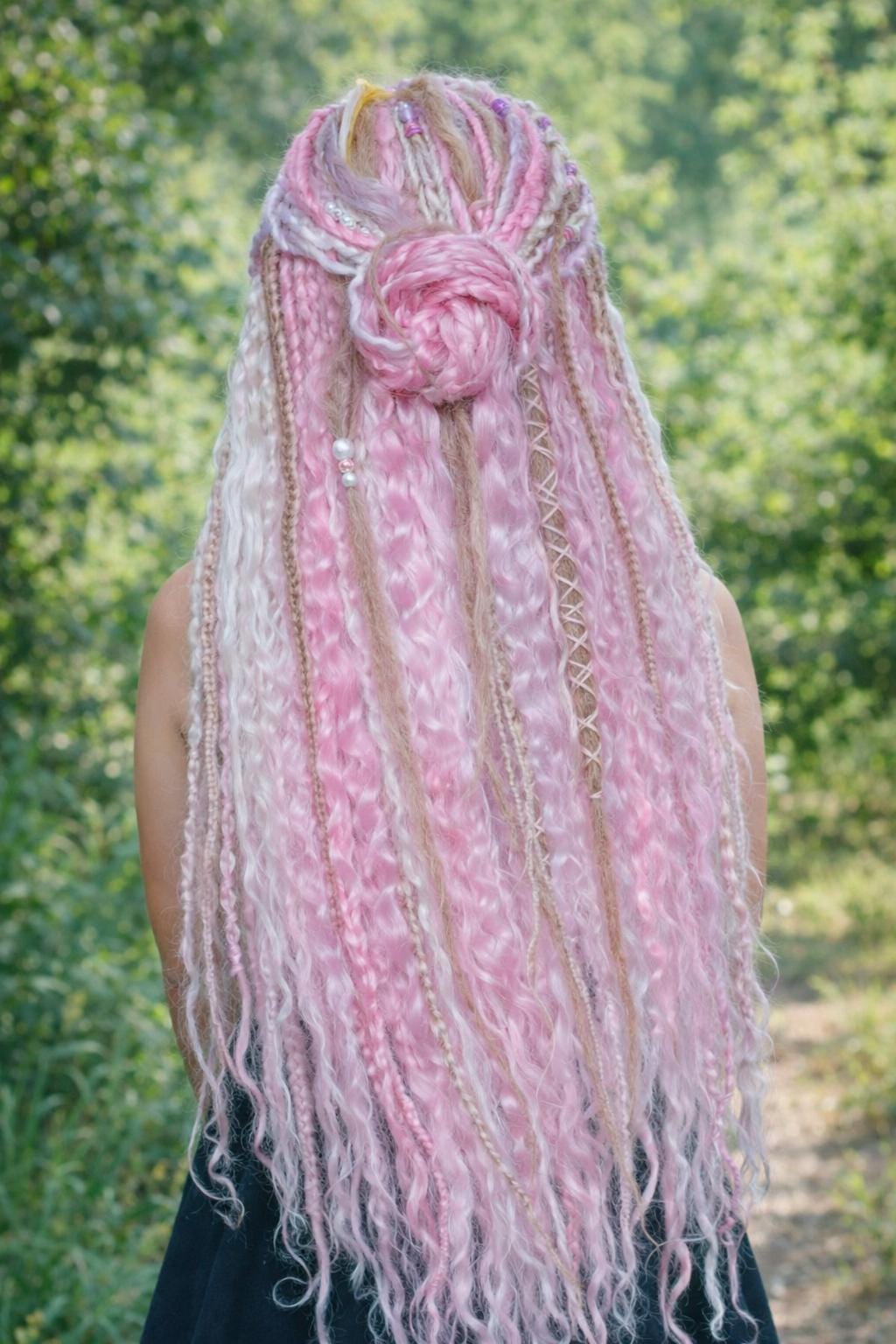Pink Blonde Crochet Dread Braids – Boho Double Ended Extensions - Etsy