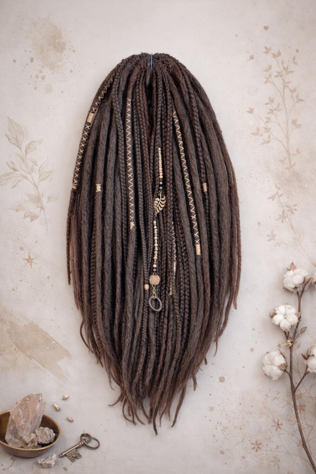 Dark Brown Dreadlock Extensions - Double Ended Synthetic  display picture 3