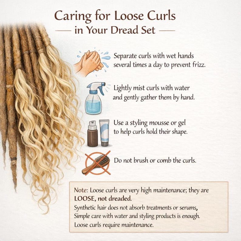 Dirty Blonde Dreads with Loose Curls – Double Ended Blonde Extensions image 3