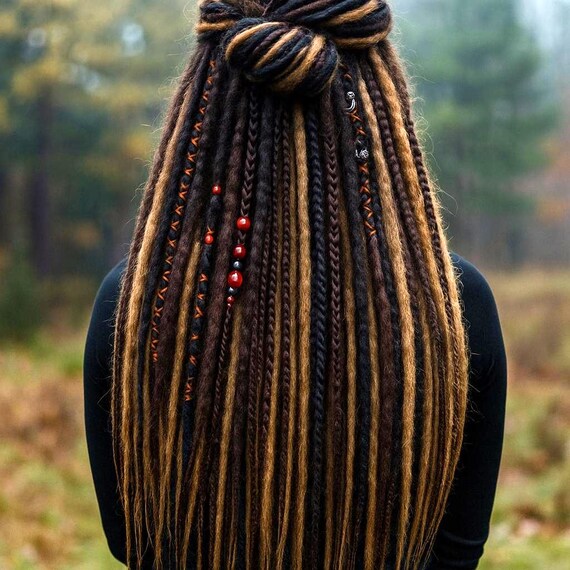Brown and Blond Ombre Synthetic Dread Extensions  display picture 1