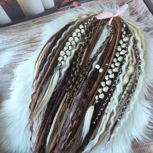 Synthetic Dreadlocks: Unique Blond and Brown Double Ended Dreads for Standout Looks with loose curly hair