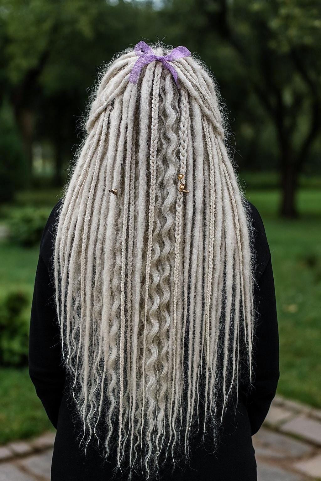Platinum Blonde Dreadlock Extensions - Double Ended  display picture 2