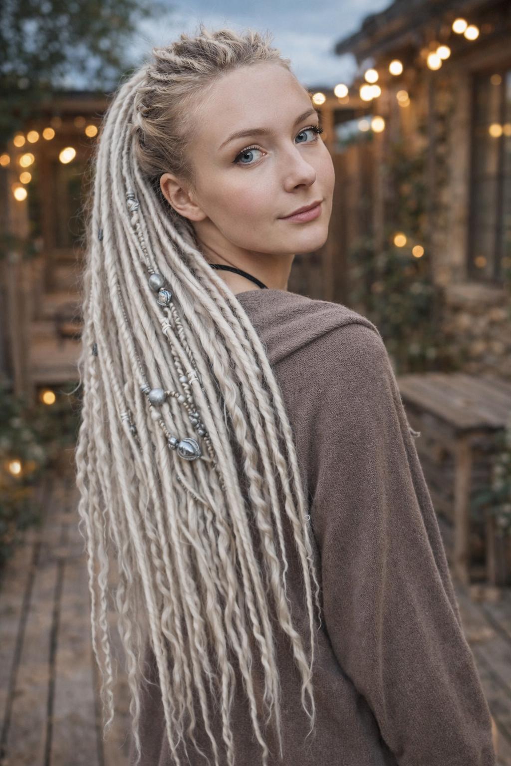 Platinum Blonde Dreadlock Extensions - Double Ended  display picture 3