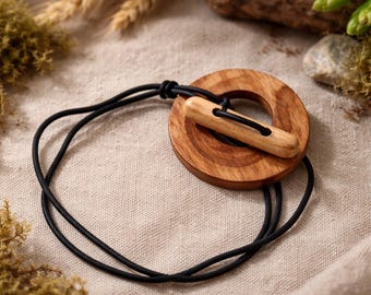 Rustic Wooden Dreadlock Tie with Stick Closure – Handmade Hair Holder