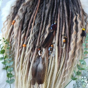 Versatile Boho Dread Extensions - Ombre Black to Blond Synthetic Dreads with Loose Curls