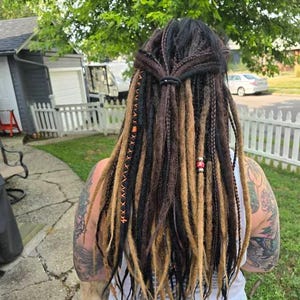 Brown and Blond Synthetic Dread Extensions: Double Ended Dreads and Braids