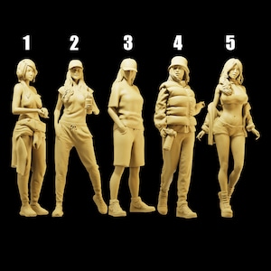 Unpainted Scale Figure 1/35 1/43 1/64 Girl with Hat Holding Camera Resin - Ideal for Dioramas/Collectibles - 1:64 Scales