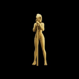 Unpainted Scale Figure 1/35 1/43 1/64 Pool Table Girl - 3D Printer Resin - Ideal for Dioramas/Collectibles - 1:64 Scales