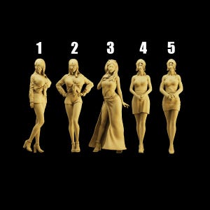 Omålad skalenlig figur 1/35 1/43 1/64 kvinnlig bilmodell med solglasögon - 3D-skrivarharts - Perfekt för dioramor/samlarobjekt - 1:64 skalor