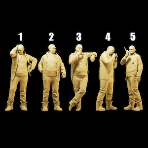 Unbemalte Maßstab Figur 1/35 1/43 1/64 Bald Boss Kunstharz - Ideal für Dioramen/Sammlerstücke - 1:64