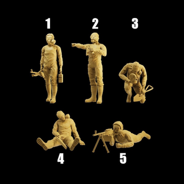 Unpainted Scale Figure 1/35 1/43 1/64 - Biochemical Warfare Team in Hazmat Suits - 3D Resin - Ideal for Dioramas/Collectibles - 1:64 Scales
