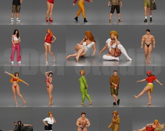 High Detail October Character Collection Figures 1/35 1/43 1/64, Unpainted Resin Miniature People for Diorama Scenes