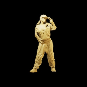 Unlackierte Skala-Figur 1/35 1/43 1/64 Cap-tragen Off-Shoulder Street Dance Mädchen Harz - Ideal für Dioramen/Sammlerstücke - 1:64-Skala