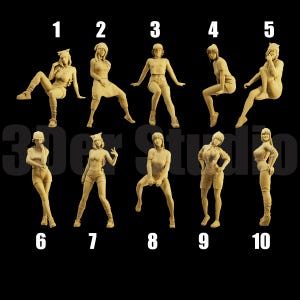 Unpainted Scale Figure 1/43 1/64 Fashion Model Woman - 3D Printer Resin - Ideal for Dioramas/Collectibles - 1:64 Scales