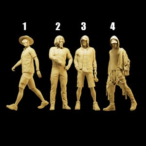 Unpainted Scale Figure 1/35 1/43 1/64 Streetwear Fashion Guy Resin - Ideal for Dioramas/Collectibles - 1:64 Scales
