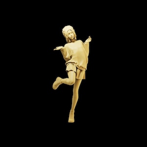Figura sin pintar a escala 1/35 1/43 1/64 Chica enérgica en falda corta - Resina para impresora 3D - Ideal para dioramas/coleccionables - Escalas 1:64