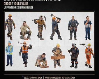 Figuras en miniatura de trabajadores industriales (13-24), figuras de resina de obreros de la construcción, elige tu figura, modelos de diorama a escala 1/64, 1/43 y 1/35.