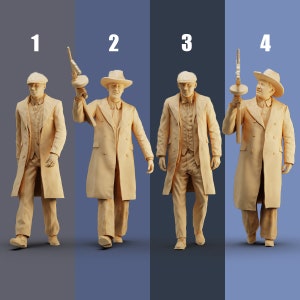 Unpainted Scale Figure 1/64 Vintage Italian Mafia Resin - Ideal for Dioramas/Collectibles - 1:64 Scales