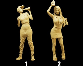 High-Detail Drinking Bottle Figures 1/35 1/43 1/64 - Unpainted Resin Miniatures, Choose One