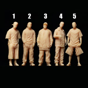 Unpainted Scale Figure 1/64 Street Hip-Hop Brothers - 3D Printer Resin - Ideal for Dioramas/Collectibles - 1:64 Scales