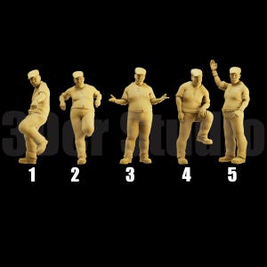 Unpainted Scale Figure 1/35 1/43 1/64 Plumber Guy with Cap - 3D Printer Resin - Ideal for Dioramas/Collectibles - 1:64 Scales