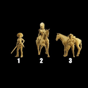 Ongeverfd schaalfiguur 1/43 1/64 Western Bounty Hunter - 3D-printerhars - ideaal voor diorama&#39;s/verzamelobjecten - schalen 1:64