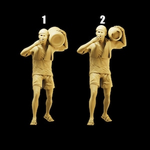 Unpainted Scale Figure 1/35 1/43 1/64 Water and Gas Delivery Workers Resin - Ideal for Dioramas/Collectibles - 1:64 Scales