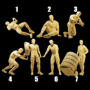 Unpainted Scale Figure 1/35 1/43 1/64 Car Mechanic Resin - Ideal for Dioramas/Collectibles - 1:64 Scales