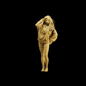 Unpainted Scale Figure 1/35 1/43 1/64 Hoodie Girl Model - 3D Printer Resin - Ideal for Dioramas/Collectibles - 1:64 Scales