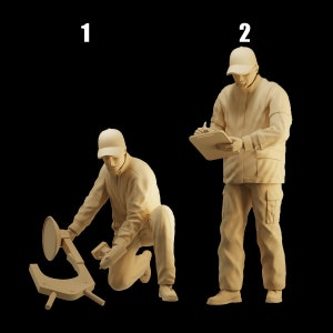 Unpainted Scale Figure 1/64 Road Maintenance Worker Resin - Ideal for Dioramas/Collectibles - 1:64 Scales