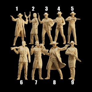 Ongeverfd schaalfiguur 1/35 1/43 1/64 Armed Mafia Member Resin - ideaal voor diorama&#39;s/verzamelobjecten - schalen 1:64