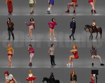 High Detail November Character Collection Figures 1/35 1/43 1/64, Unpainted Resin Miniature People for Diorama Scenes