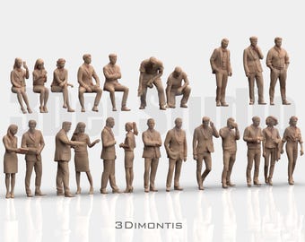 Miniature People Welcome Pack – Random Unpainted Resin Figures – HO O 1:35 Scale – Diorama/Tabletop/Model