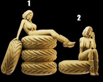 Figuras de modelos promocionales de neumáticos de alta calidad a escalas 1/35, 1/43 y 1/64. Miniaturas de resina sin pintar para dioramas de garaje.