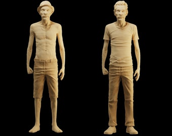 UHigh-Detail Elderly Man Figures 1/35 1/43 1/64 - Unpainted Resin Miniatures, Choose One