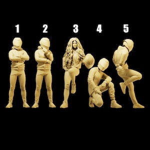 Unpainted Scale Figure 1/35 1/43 1/64 Motorcycle Rider Resin - Ideal for Dioramas/Collectibles - 1:64 Scales