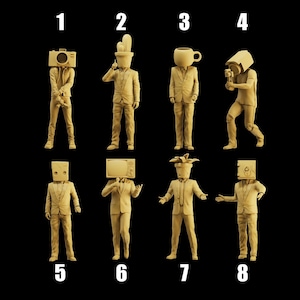 Unpainted Scale Figure 1/43 1/64 Man with Halloween Prank Headgear - 3D Printer Resin - Ideal for Dioramas/Collectibles - 1:64 Scales