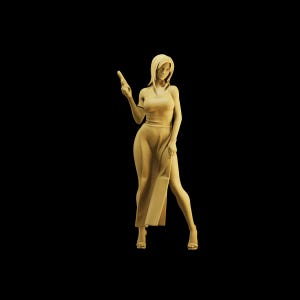 Unpainted Scale Figure 1/35 1/43 1/64 Sexy Spy in Evening Gown - 3D Printer Resin - Ideal for Dioramas/Collectibles - 1:64 Scales