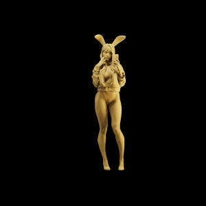 Unpainted Scale Figure 1/35 1/43 1/64 Bunny Girl Influencer - 3D Printer Resin - Ideal for Dioramas/Collectibles - 1:64 Scales