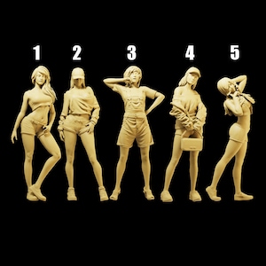 Unpainted Scale Figure 1/35 1/43 1/64 Fashionable Hot Girl Resin - Ideal for Dioramas/Collectibles - 1:64 Scales
