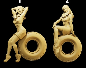 Figuras de mecánica de alta calidad sobre neumáticos (escalas 1/35, 1/43 y 1/64) - Miniaturas de resina sin pintar