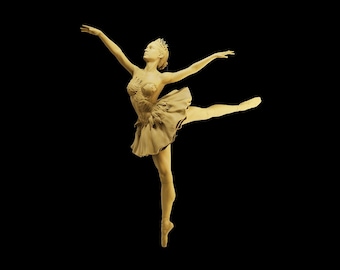 Unpainted Scale Figure 1/35 1/43 1/64 - Ballet Dancer Girl  - 3D Resin - Ideal for Dioramas/Collectibles - 1:64 Scales
