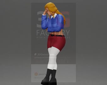 Figura de alta precisión de una mujer preocupada sujetándose la frente, escalas 1/35, 1/43 y 1/64. Miniatura de resina sin pintar para dioramas de oficina y urbanos.