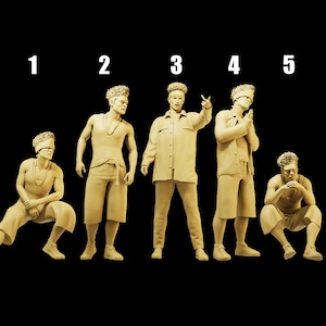 Ongeverfde schaal 1/35 1/43 1/64 Buzz Cut Hip-Hop Street Guy-hars - ideaal voor diorama&#39;s/verzamelobjecten - schalen 1:64