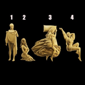 Unpainted Scale Figure 1/35 1/43 1/64 Woman Sleeping in Bedroom Pose - 3D Printer Resin - Ideal for Dioramas/Collectibles - 1:64 Scales